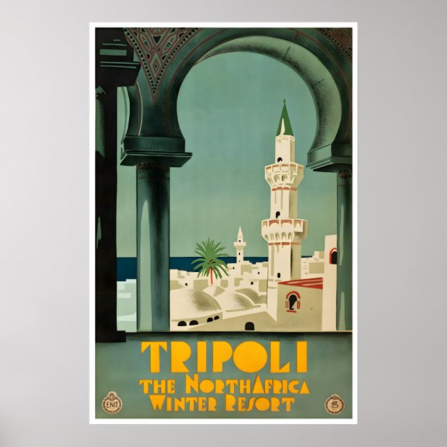 Tripoli Libya Poster Mid Eastern Travel Art Print (Front)