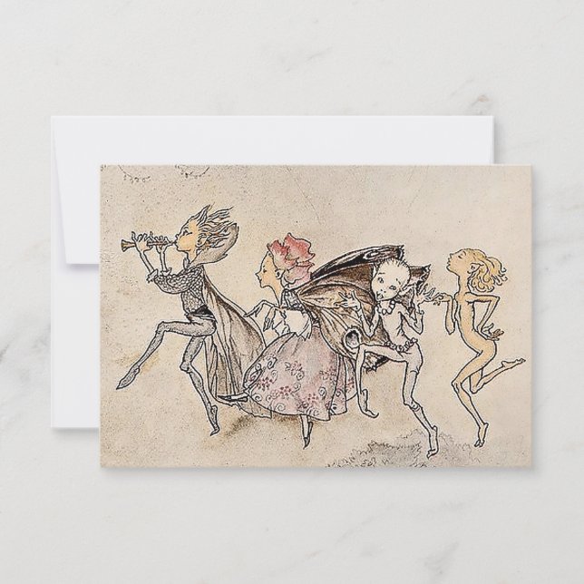 “Tripping on Their Toes” by Arthur Rackham Thank You Card (Front)