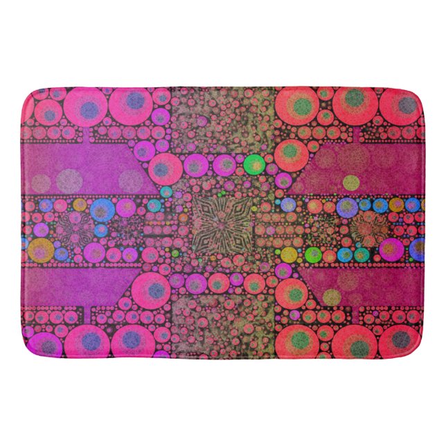 Trippy Abstract Leopard Bath Mat (Front)