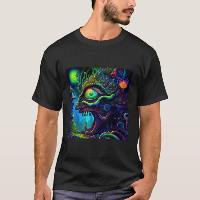 Trippy Abstract Lizard Psychedelic T-Shirt (Front)