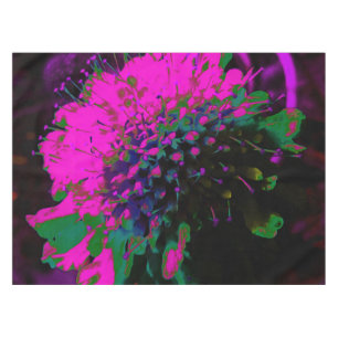 Trippy Abstract Retro Hot Pink and Black Flower Tablecloth
