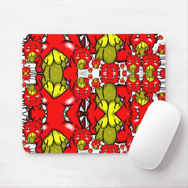 Trippy Alien Dazs yellow tooth Mouse Pad (With Mouse)
