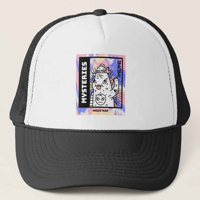 Trippy Alien Japanese Trucker Hat (Front)