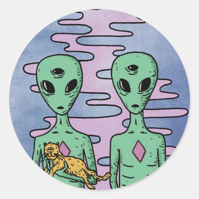 trippy alien stickers (Front)