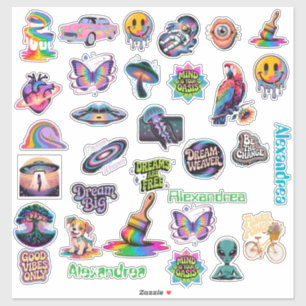 Trippy Art Custom-Cut Vinyl Sticker