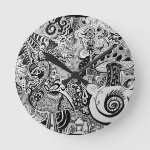 Trippy Art Design Round Clock