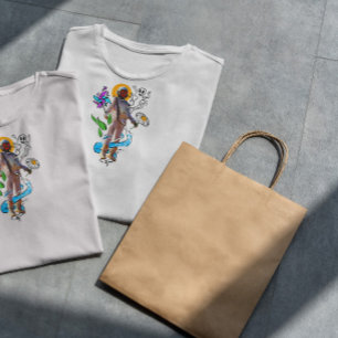 Trippy Astronaut With Drawings  T-Shirt