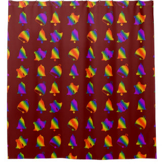 Trippy Bells Christmas Shower Curtain