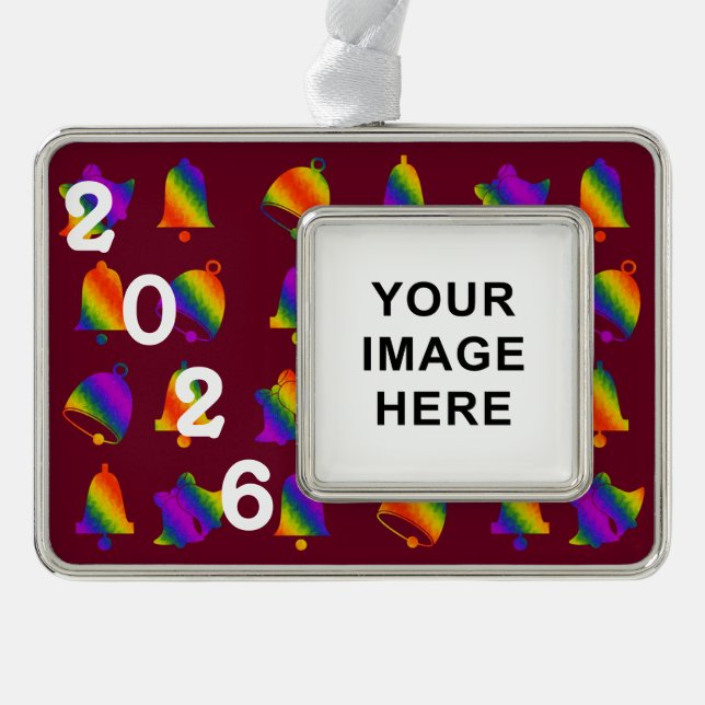Trippy Bells Silver Plated Framed Ornament (Front)
