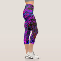 Trippy Black and Magenta Retro Liquid Swirl