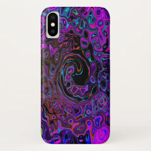 Trippy Black and Magenta Retro Liquid Swirl Case-Mate iPhone Case