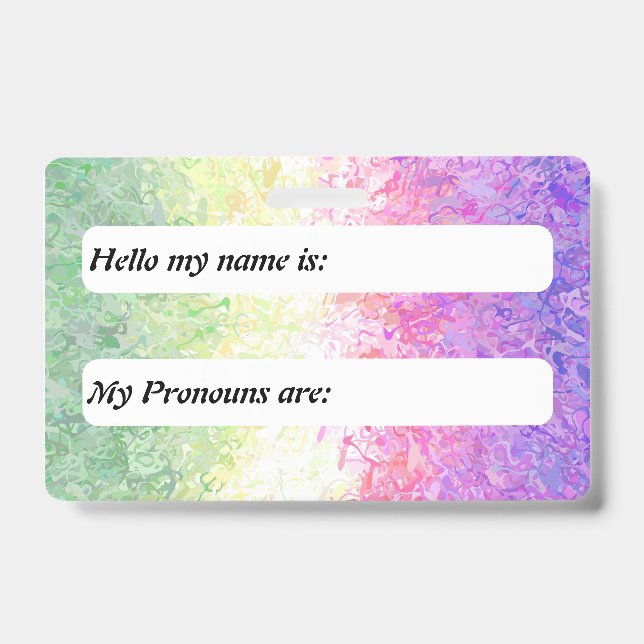 Trippy Boho Customisable Genderdoe Pride Flag      ID Badge (Front)