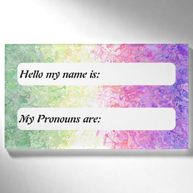 Trippy Boho Customisable Genderdoe Pride Flag      Name Tag (Front)