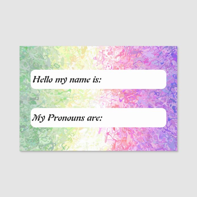 Trippy Boho Customisable Genderdoe Pride Flag      Name Tag (Front)