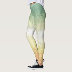 Trippy Boho Groovy Abstract Genderflor Pride Flag Leggings