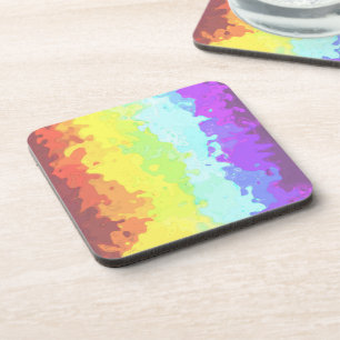 Trippy Boho Groovy Abstract Neurogender Pride Flag Coaster