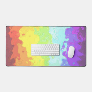 Trippy Boho Groovy Abstract Neurogender Pride Flag Desk Mat