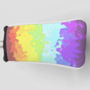 Trippy Boho Groovy Abstract Neurogender Pride Flag Golf Head Cover