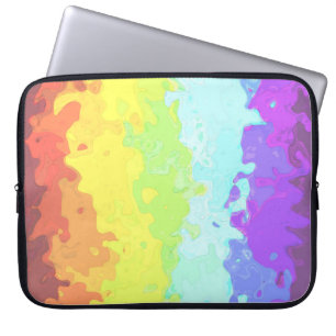 Trippy Boho Groovy Abstract Neurogender Pride Flag Laptop Sleeve