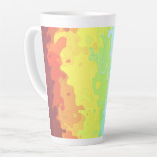 Trippy Boho Groovy Abstract Neurogender Pride Flag Latte Mug