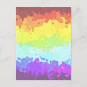 Trippy Boho Groovy Abstract Neurogender Pride Flag Postcard