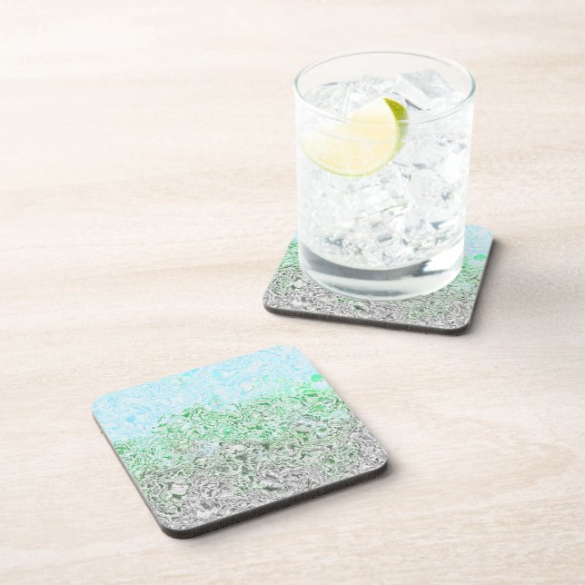 Trippy Boho Groovy Grungy Autoromantic Pride Flag Coaster (Right Side)