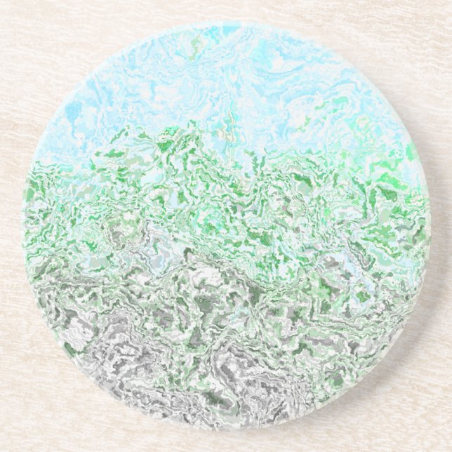 Trippy Boho Groovy Grungy Autoromantic Pride Flag Coaster (Front)