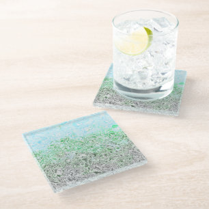 Trippy Boho Groovy Grungy Autoromantic Pride Flag Glass Coaster