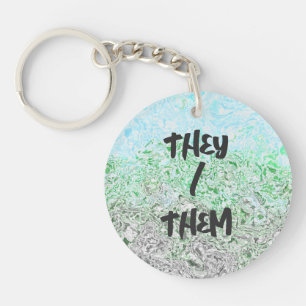Trippy Boho Groovy Grungy Autoromantic Pride Flag Key Ring