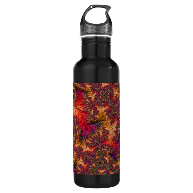 Trippy Bright Dazzling Branching Abstract Fractal 710 Ml Water Bottle (Front)