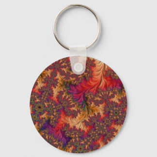 Trippy Bright Dazzling Branching Abstract Fractal Key Ring