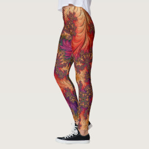 Trippy Bright Dazzling Branching Abstract Fractal Leggings