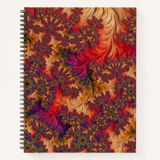 Trippy Bright Dazzling Branching Abstract Fractal Notebook (Front)