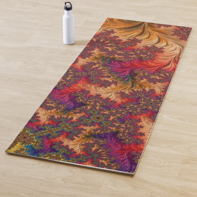 Trippy Bright Dazzling Branching Abstract Fractal Yoga Mat (In Situ)