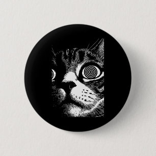 Trippy Cat Pastel Goth Gothic Grunge Alt Punk Weir 6 Cm Round Badge
