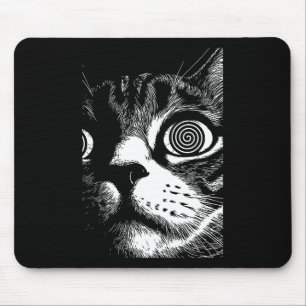 Trippy Cat Pastel Goth Gothic Grunge Alt Punk Weir Mouse Pad