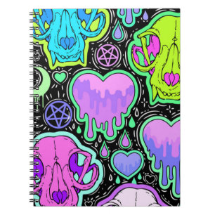 Trippy Cat Skulls Notebook