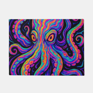 Trippy Colorful Octopus  Doormat