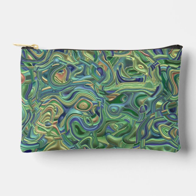 Trippy Colourful 3D Swirls Accessory Pouch (Front)