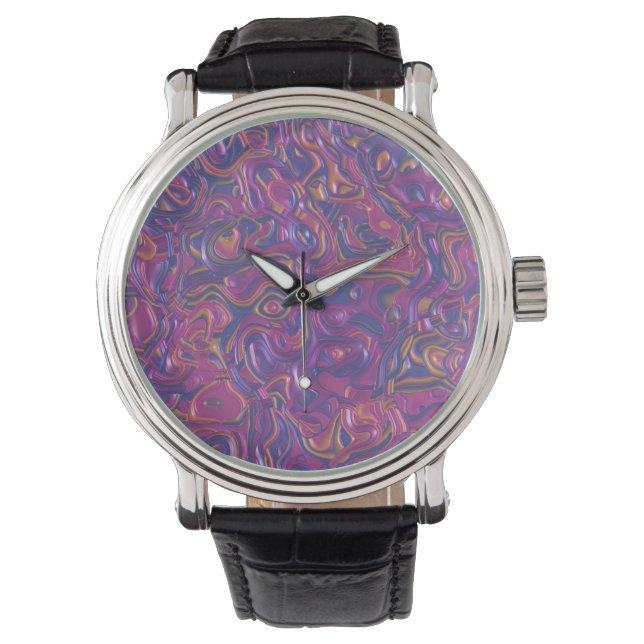Trippy Colourful 3D Swirls Watch (Front)