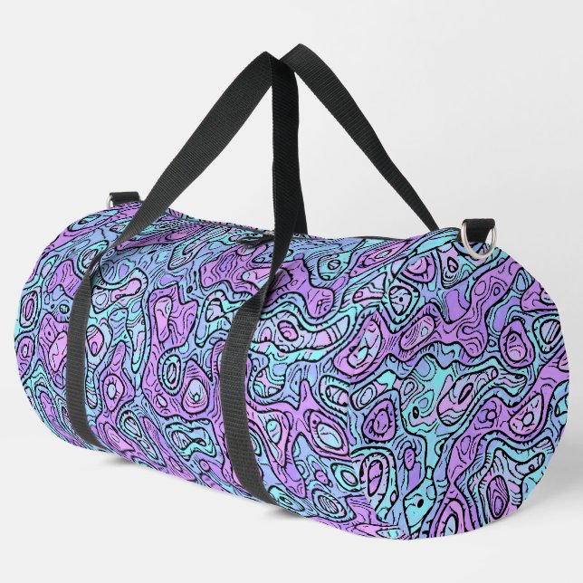Trippy Colourful Blob Duffle Bag (Left Corner)