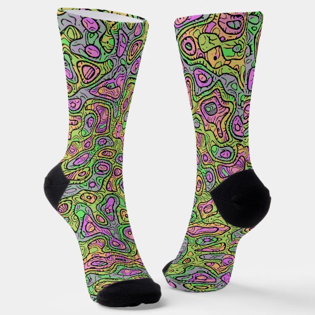 Trippy Colourful Blob Socks (Angled)