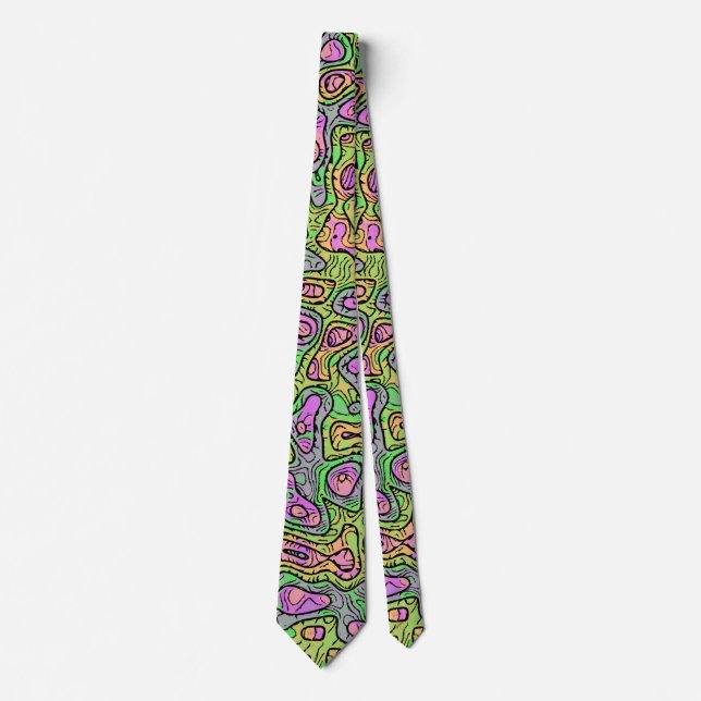 Trippy Colourful Blob Tie (Front)