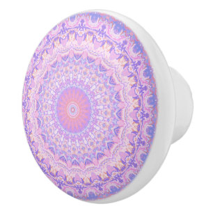 Trippy Colourful Intricate Boho Mandala Ceramic Knob