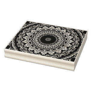 Trippy Colourful Intricate Boho Mandala Rubber Stamp