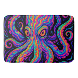 Trippy Colourful Octopus Bath Mat