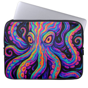Trippy Colourful Octopus Laptop Sleeve