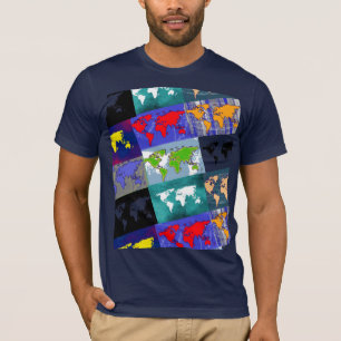 trippy colourful world maps T-Shirt