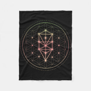 Trippy Cool Yoga Sacred Geometry Geometric Repeati Fleece Blanket
