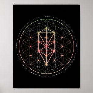 Trippy Cool Yoga Sacred Geometry Geometric Repeati Poster